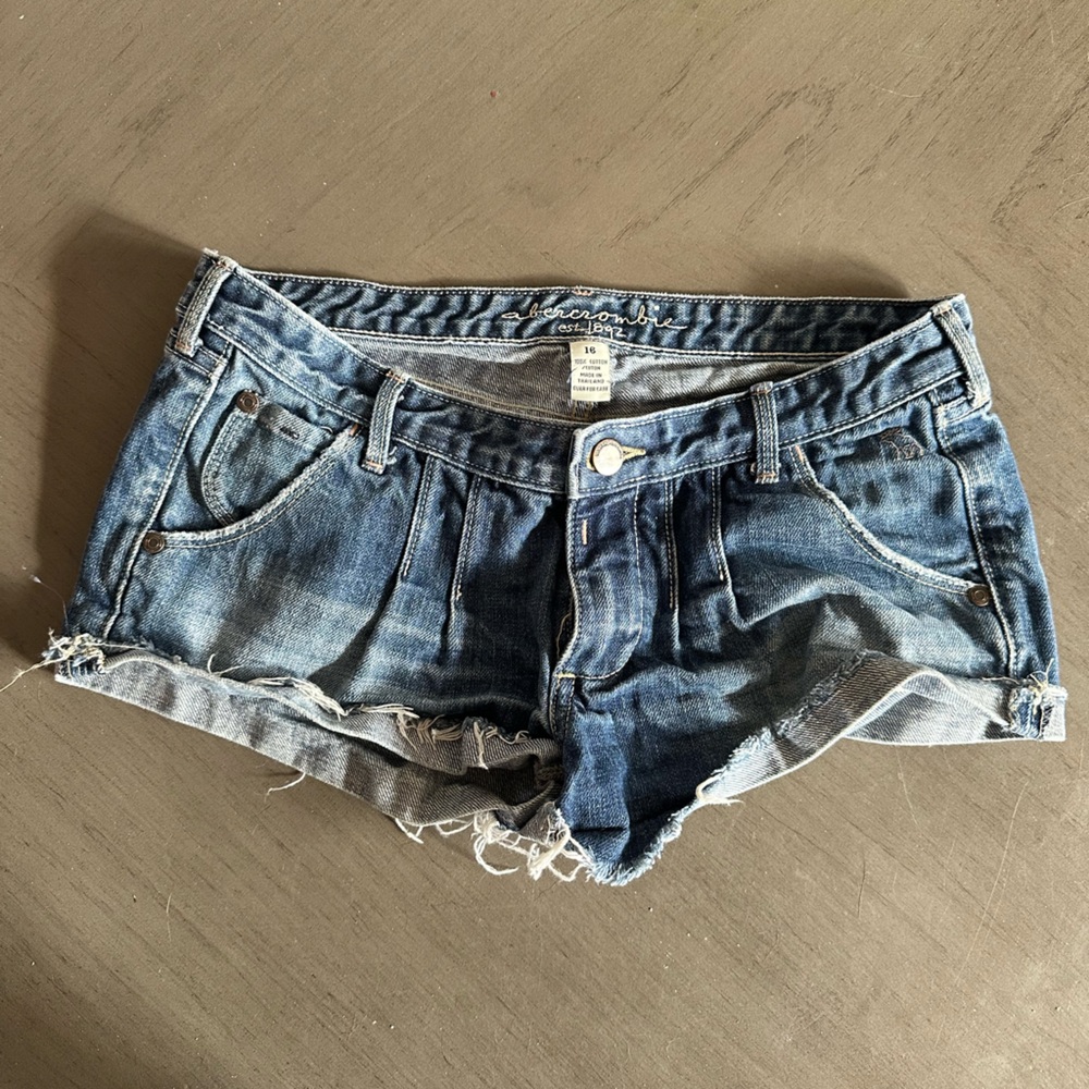 Abercrombie & Fitch Distressed Blue Jean Shorts